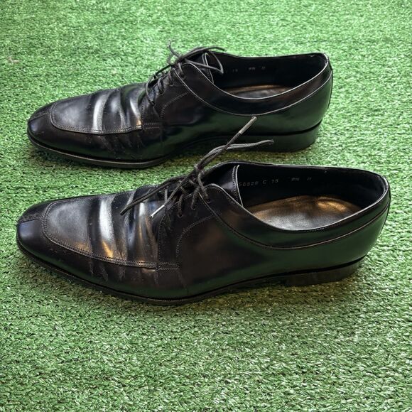Salvatore Ferragamo Men’s Black Leather Oxford Dress Shoes Size 9.5 main image 8